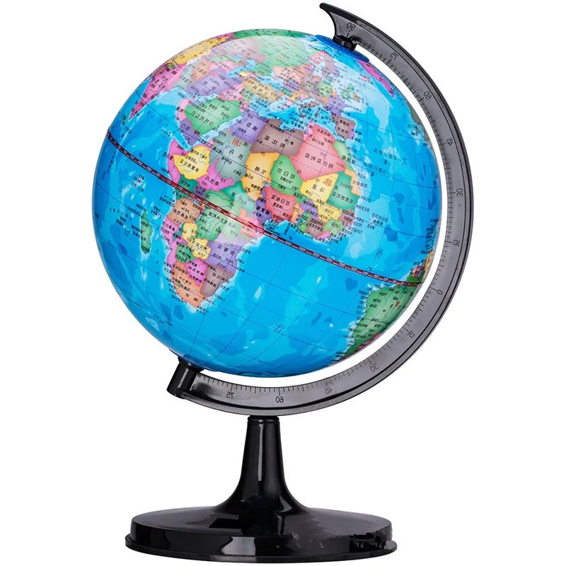 

Desktop Globe Rotating Swivel World Map Teaching HD PVC Earth Atlas Geography Globe Kids Toy Educational Ornament 14.2Cm/10.6cm