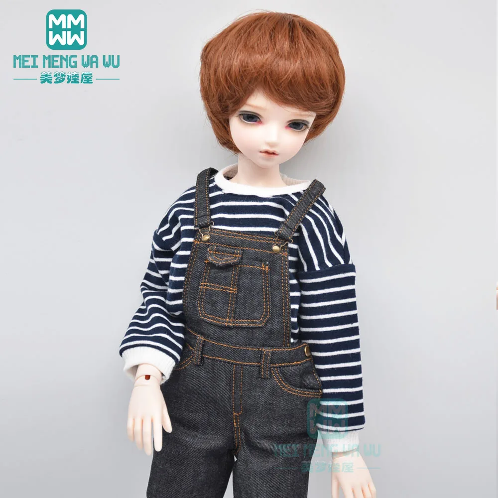 Pink Suspender Pants Outfits Overalls For  1/4 17in 44cm BJD MSD AOD AS DOLL