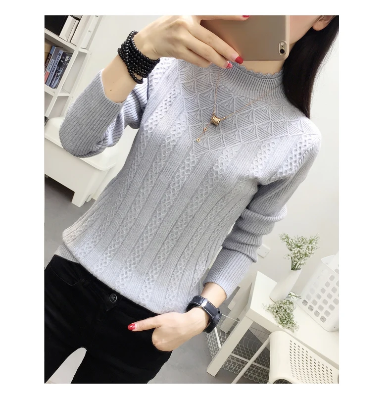New Tide Autumn Winter Fashion Women Sweater Elastic Solid Turtleneck Sweater Women Slim Sexy Tight Bottoming Knitted Pullovers