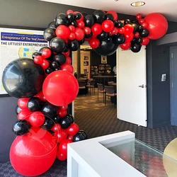 Arco de globos de látex para decoración, guirnalda de globos de fiesta de boda, suministros para Baby Shower, fondo, color rojo y negro, novedad, gran oferta