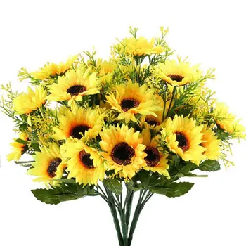 

4PCS Artificial Sunflowers Bundles Fake Flowers Bouquets Faux Floral Table Centerpieces Arrangements Decor Wedding Home Kitchen