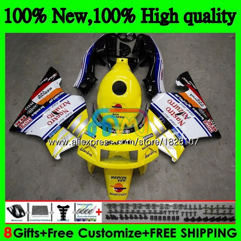 Корпус для HONDA СМП желтого и белого цвета 250 R MC18 PGM2 СМП 250R NS250 NSR250R 88 89 84BS образования легкой пены. 3 MC16 NSR250 R RR NSR250RR 1988 1989 обтекатель - Цвет: No. 1