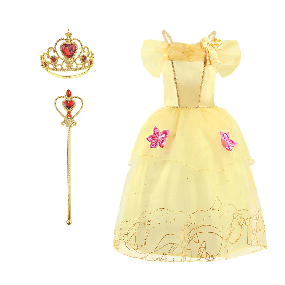 Rapunzel Dress for Girls Cinderella Belle Dress Up Fantasy Children Birthday Party Princess Costume Kids Halloween Clothes cutest baby dresses Dresses