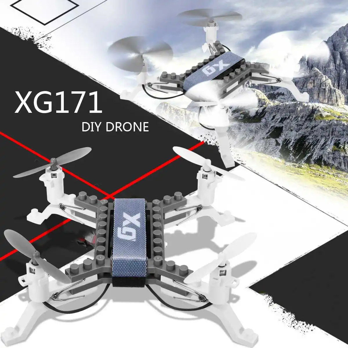 Радиоуправляемый квадрокоптер Дрон XG171 DIY строительный блок Дрон удерживающий высоту один ключ возврат складной Безголовый модуль в подарок ребенку