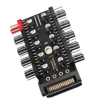

1PC Chassis Cooler Controller Adapter PC 4Pin PWM Cooling Fan Hub Splitter SATA 12V Computer Temperature Control Speed Board