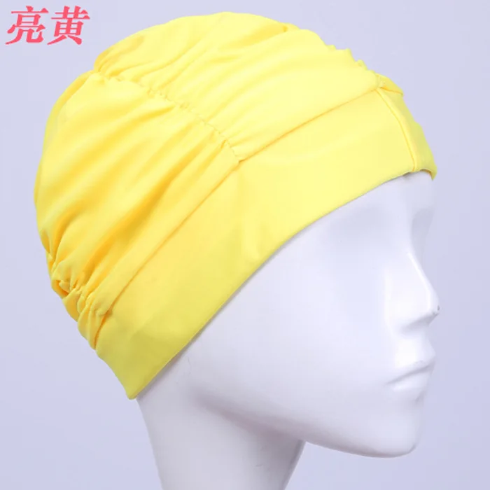 Шапочка для плавания ming s, шапочка для плавания с длинными волосами, плиссированная тканевая шапочка для купания, Шапка-бини из лайкры для взрослых мужчин и женщин-7 - Цвет: 1