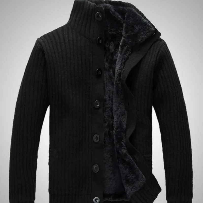 Свитера Осень/Зима 2019 новый мужской утолщенный трикотаж с флисом стоячий