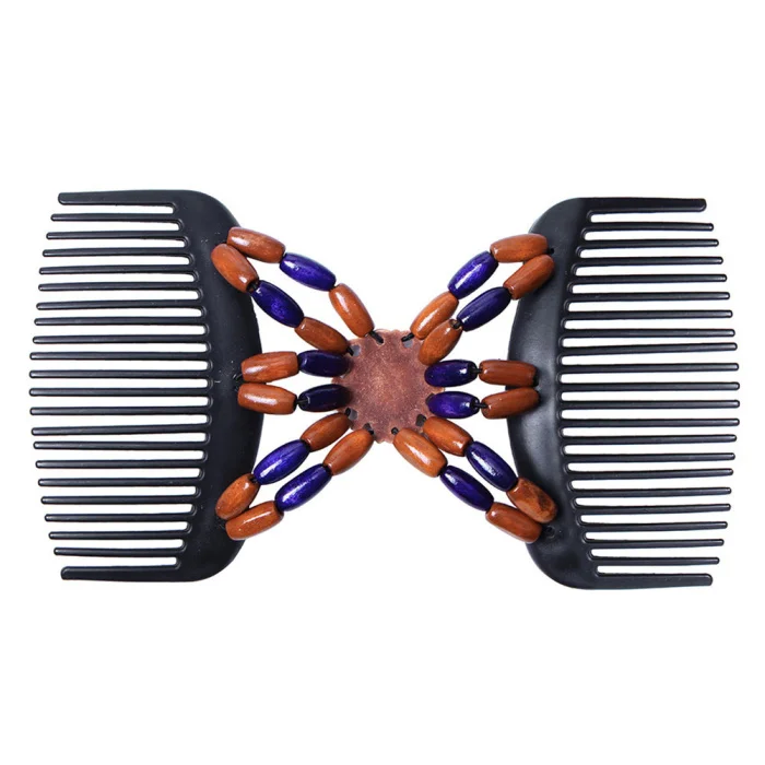 Hot Double Beaded Hair Magic Comb Clip Beads Elastic Hairpin Bun Maker Pins Hair Styling CNT 66