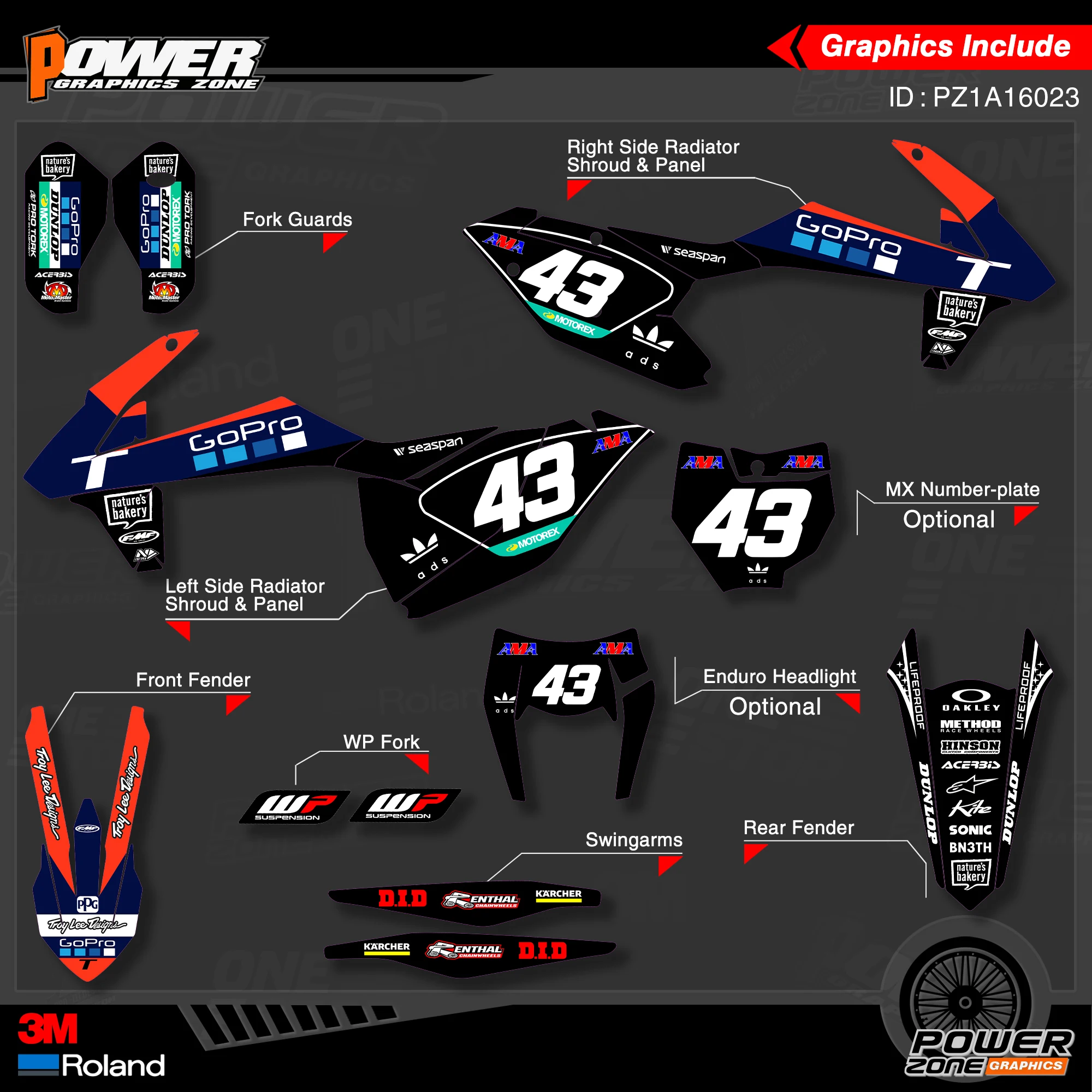 Персонализированные графические фоны PowerZone Team наклейки 3M Набор наклеек для KTM SX SXF