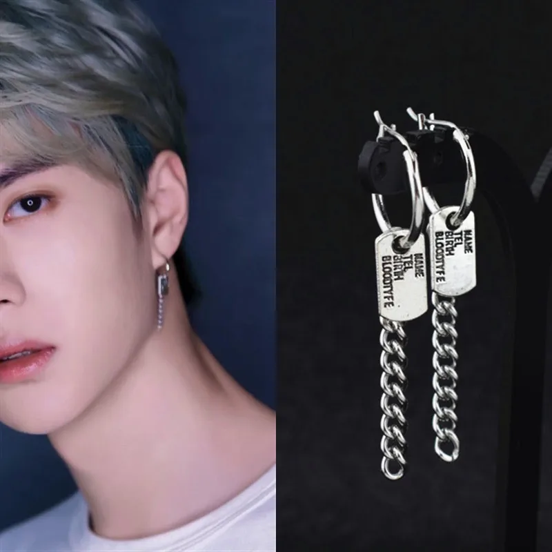 KPOP DNA корейские звезды Bangtan мальчики альбом JIMIN серьги гвоздики модные ювелирные