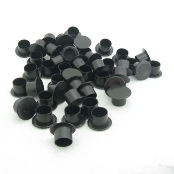 

Lot Of 200PCS 14mm Black Steady Plastic Makeup Tattoo Pigment Ink Cap Cups Supply HIC14-200