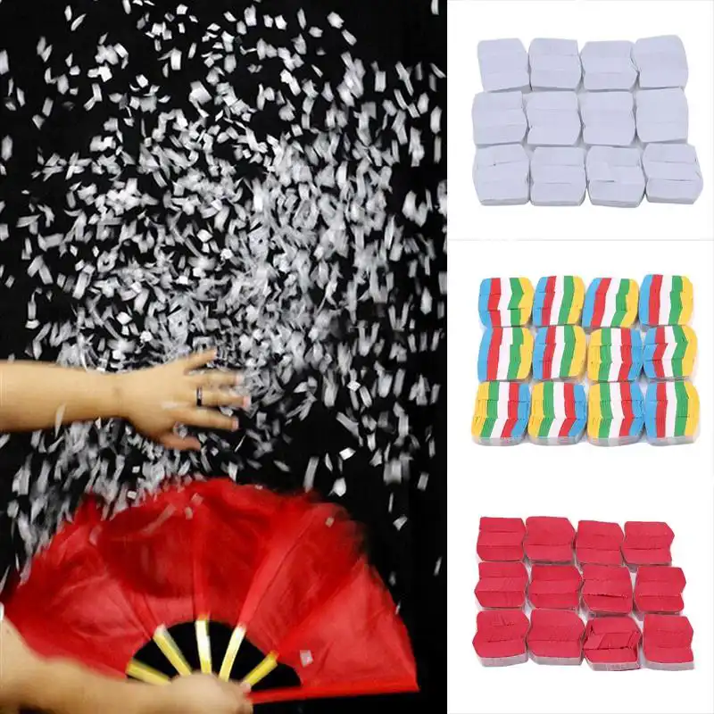 カラフルな雪片紙手品雪嵐のための魔法の紙マジシャンアクセサリー古典的なおもちゃ Magic Tricks Aliexpress