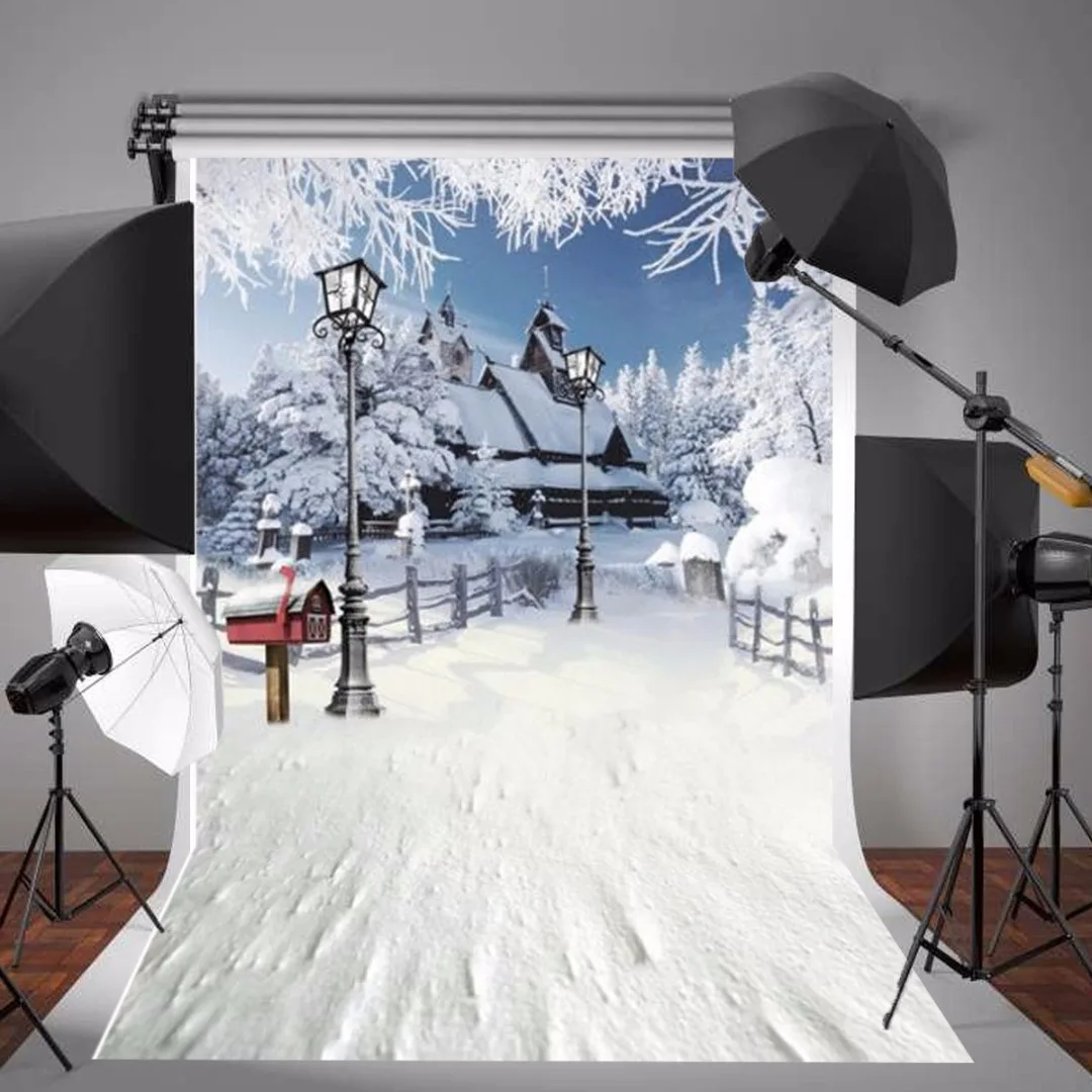 5x7ft Christmas Winter Snow Vinyl Photography Studio Background Backdrop