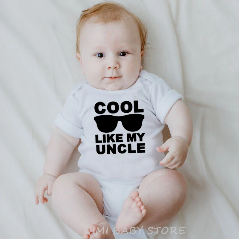 Крутой летний Забавный комбинезон для новорожденных с надписью Like My Uncle