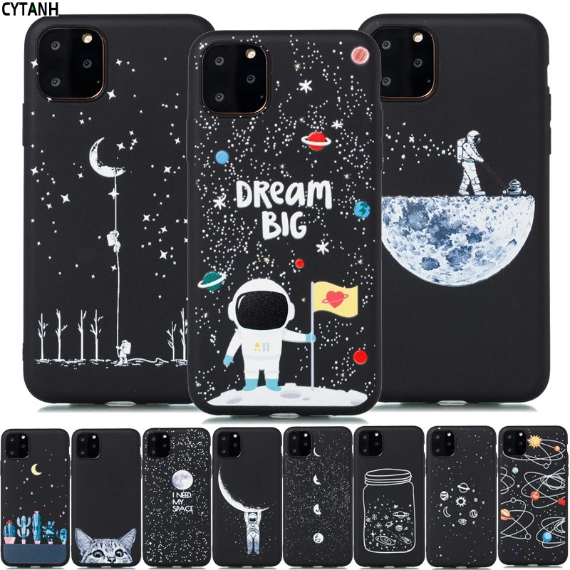 Мягкий чехол для iPhone 11 Pro с астронавтом для iPhone 11, 8, 7, 6, 6S Plus, X, XR, XS, 11Pro, Max, чехол, космическая луна, планета, силиконовая задняя крышка