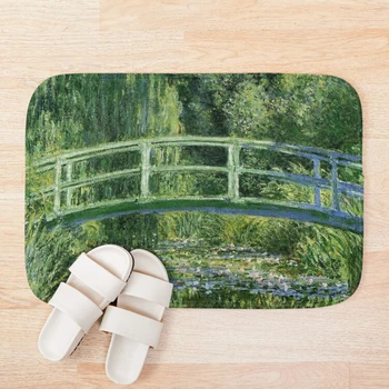 

Water Lilies and the Japanese bridge - Claude Monet Bath Mat 3d Pattern Print Bath Mats Anti Slip Soft Washable Bathroom Mat