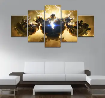 

Home Decor Poster Pictures Prints Canvas 5 Piece Modular LOL Blitzcrank Game HD Living Room Decorative Paintin