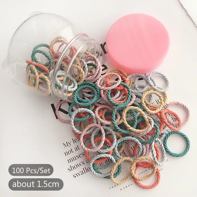 50/100 Pcs/Box New Children Cute Colors Soft Elastic Hair Bands Baby Girls Lovely Scrunchies Rubber Bands Kids Hair Accessories 12-100 Pcs