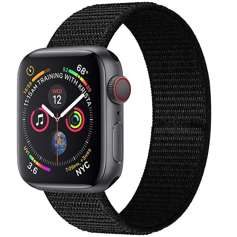 7 Black Ремешок для Apple Watch 44 мм 40 мм ремешок из нейлона iWatch Correa Series 5 4 3 2 Sport Loop 42 мм 38 мм браслет ремешок для часов аксессуары Новинка - Цвет ремешка: 7 Black