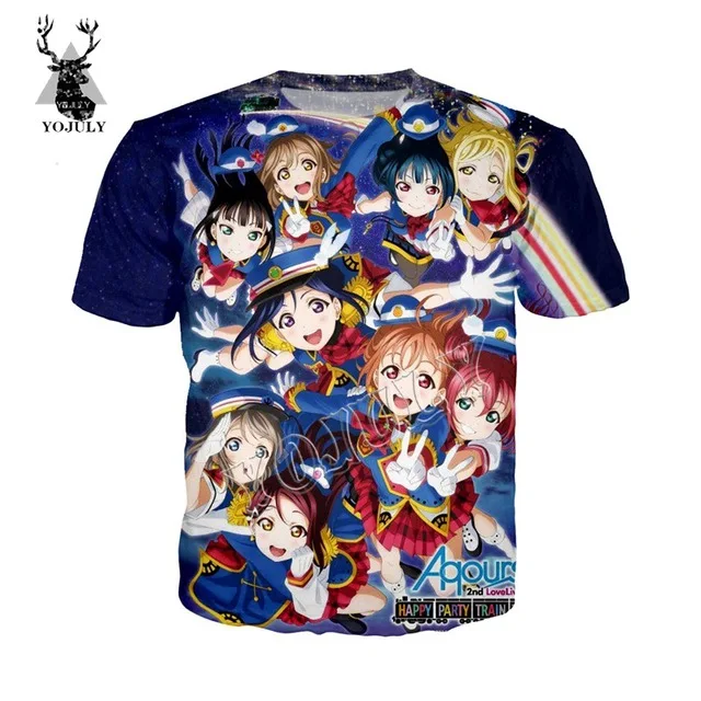 YOJULY аниме Love Live 3D напечатанная Мужская футболка женская модная повседневная футболка s унисекс Новинка уличная забавная футболка Топы T46