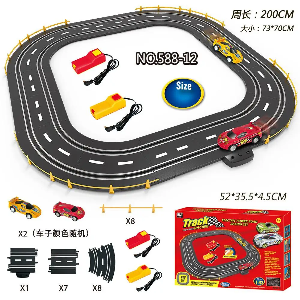 1:43 трек автомобиль электрический пульт дистанционного управления трек гоночный двойной конкурс спортивная игрушка случайный цвет