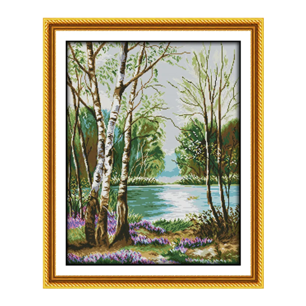 Набор для вышивки крестиком с изображением озера 14ct 11ct|embroidery diy|handmade needleworkcross stitch