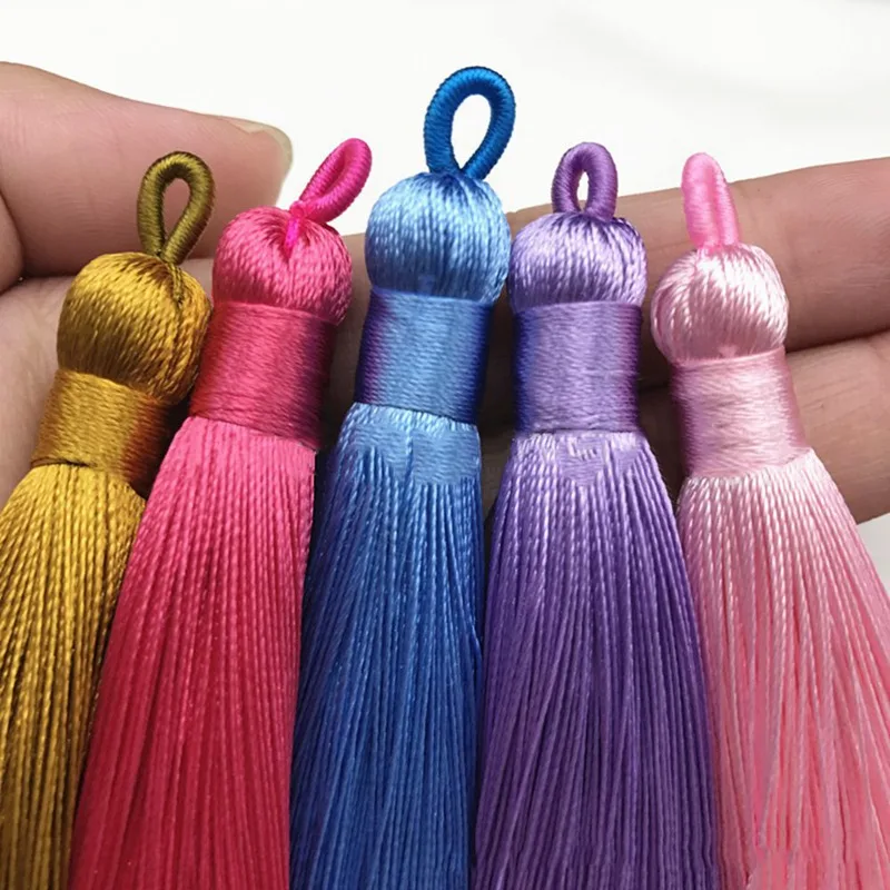 

Long Silk Tassels Fringes Charms Pendant Brush For Earrings DIY Handmade Jewelry Curtain Home Textile DIY Decoration
