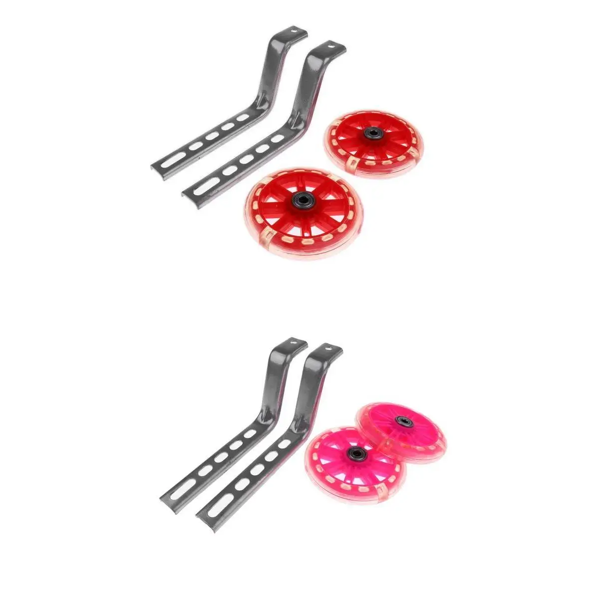 4 Pieces Kids Bicycle Stabilisers Cycle Children Training Wheels Red Pink Suits 12- 20 Inch Wheel Bicycle