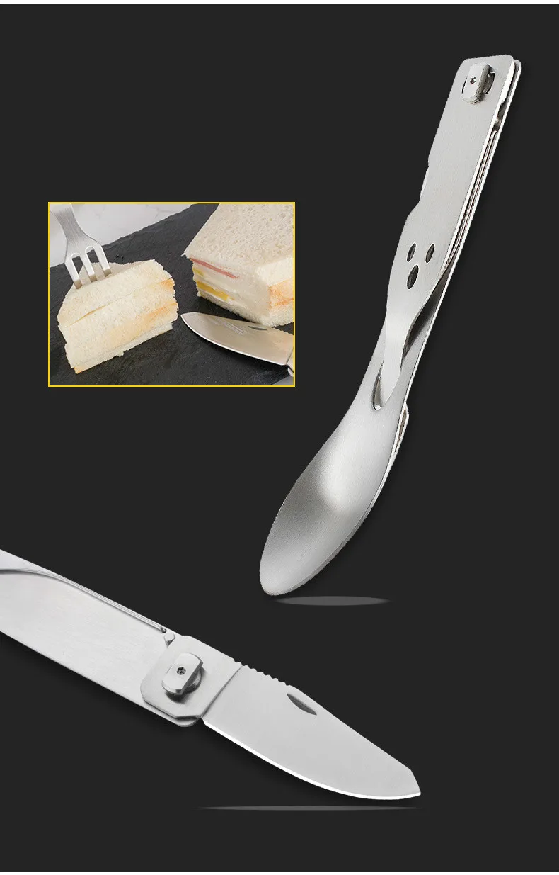 Портативный нож и вилка ложка для защиты окружающей среды нож и вилка многофункциональная уличная посуда для пикника кемпинга набор