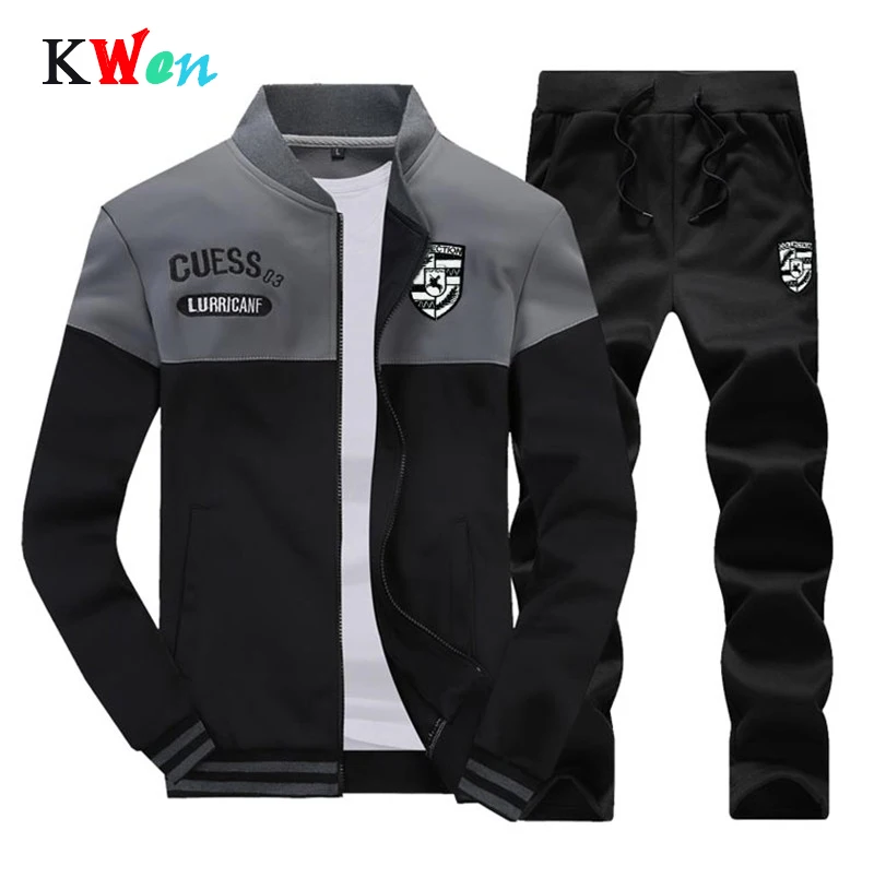 

Dropshipping Customize DIY EU/US Size Men Sets Sporting Suit Sweatshirt +Sweatpants Mens Clothing 2 Pieces Sets Slim Tracksuit