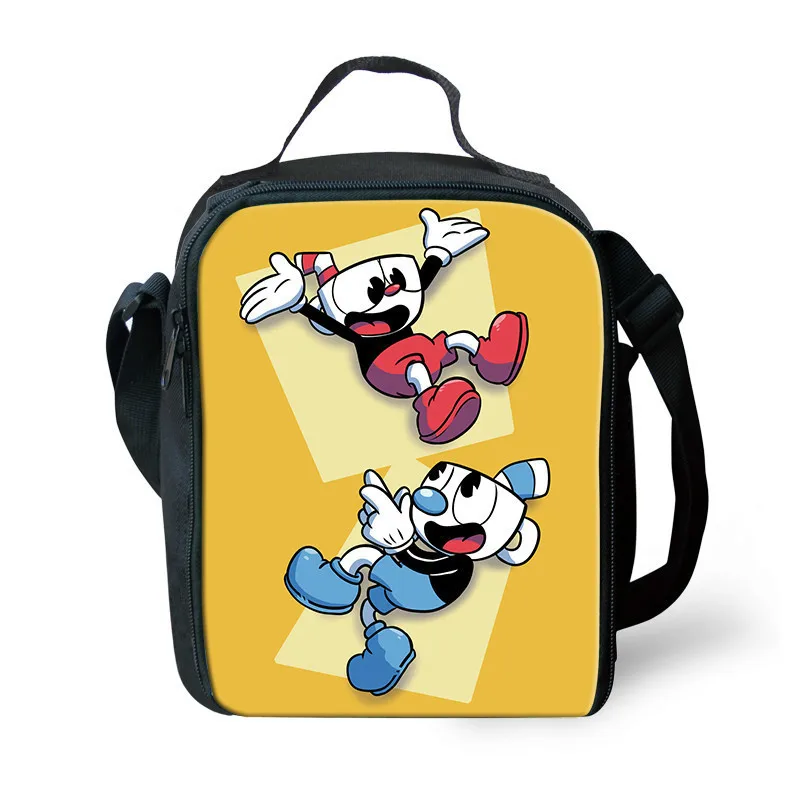 ThiKin Cuphead Печатные Игры детский ланчбокс для мальчиков и девочек Сумка для пикника женские теплоизоляционные сумки дети Ланчбокс еды - Цвет: As pictures