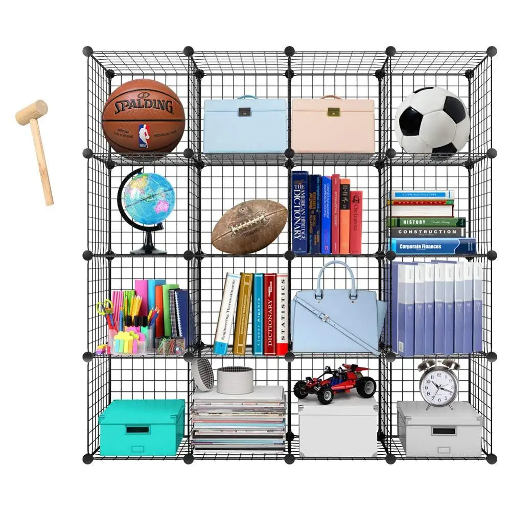 

Metal Storage Bookcase Bookshelf Toy rack Industrial Decoration DIY Shelf Organizer Home furniture Wire Standing StorageWardroe