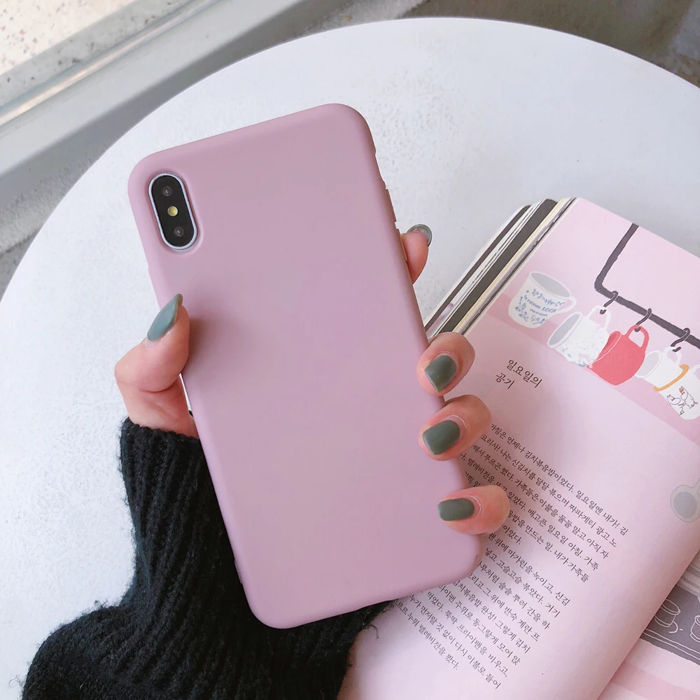 Однотонные силиконовые чехлы для iphone 11 11Pro Max для Apple 6 6S Plus X XS MAX XR 7 8 милый мягкий модный простой чехол для телефона