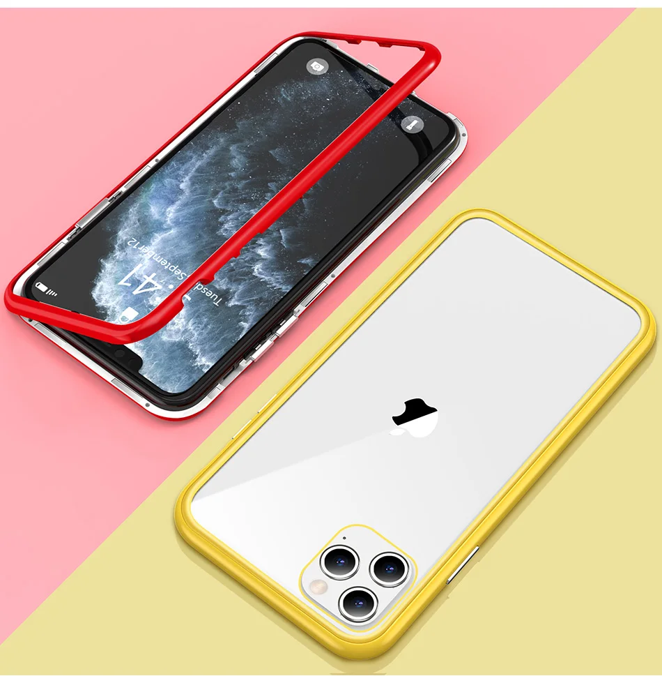 KISSCASE Магнитный стеклянный чехол для iPhone 11 Pro 11 Pro Max XR 7 Чехол Funda для iPhone 8 Xs Max X XS Прозрачный чехол для телефона Coque