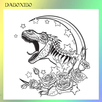 

DABOXIBOA Little Dinosaur Clear Stamps For DIY Scrapbooking/Card Making/Photo Album Silicone Decorative Crafts 13X13