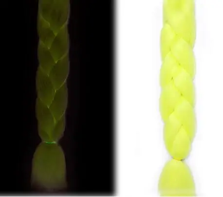 Ombre Glowing Luminous Luxury Synthetic Jumbo Braids Florescent Shining Hair In The Darkness  24inch 100G HIGH TEMPERATURE s5