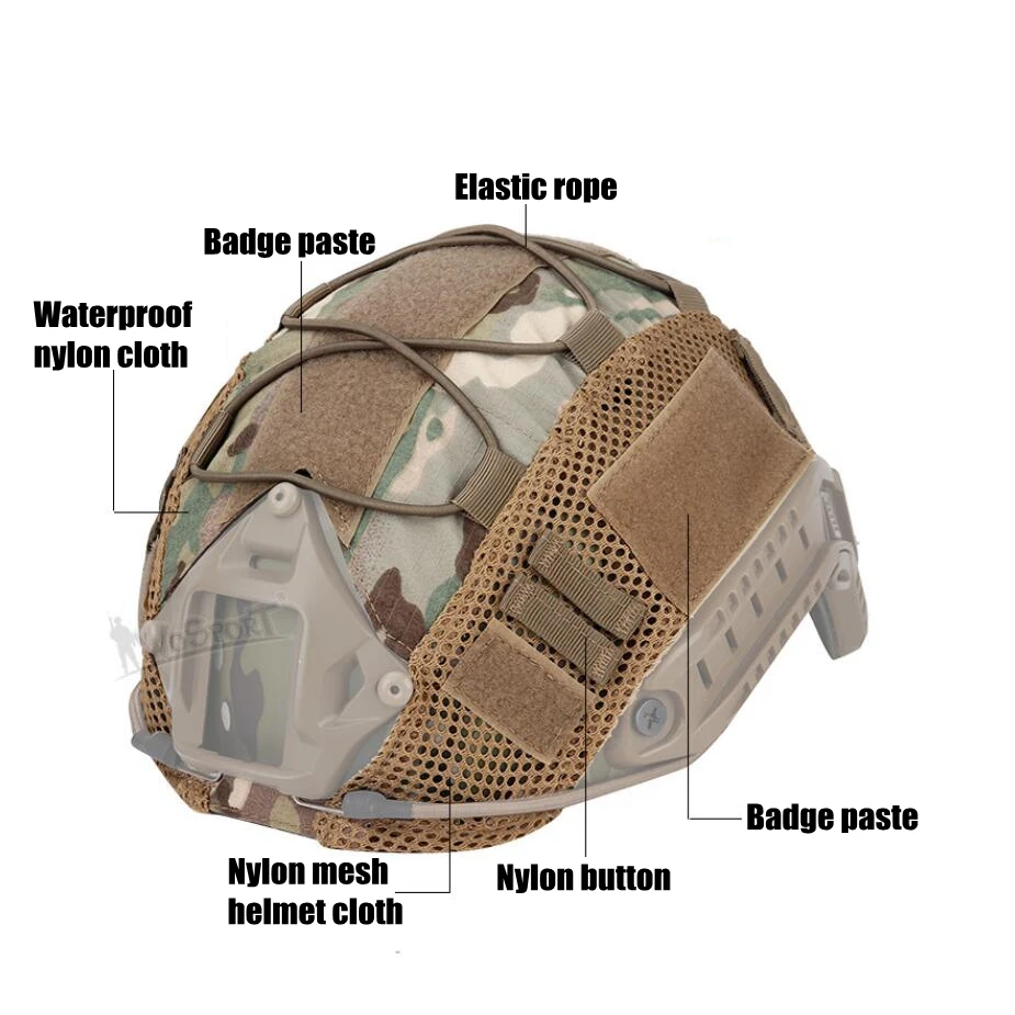 Casque Tactique HYFAN Pour Airsoft Et Paintball - Style PJ | Rails Pour Accessoires | Taille 55-59cm | Protection Multi-Impacts