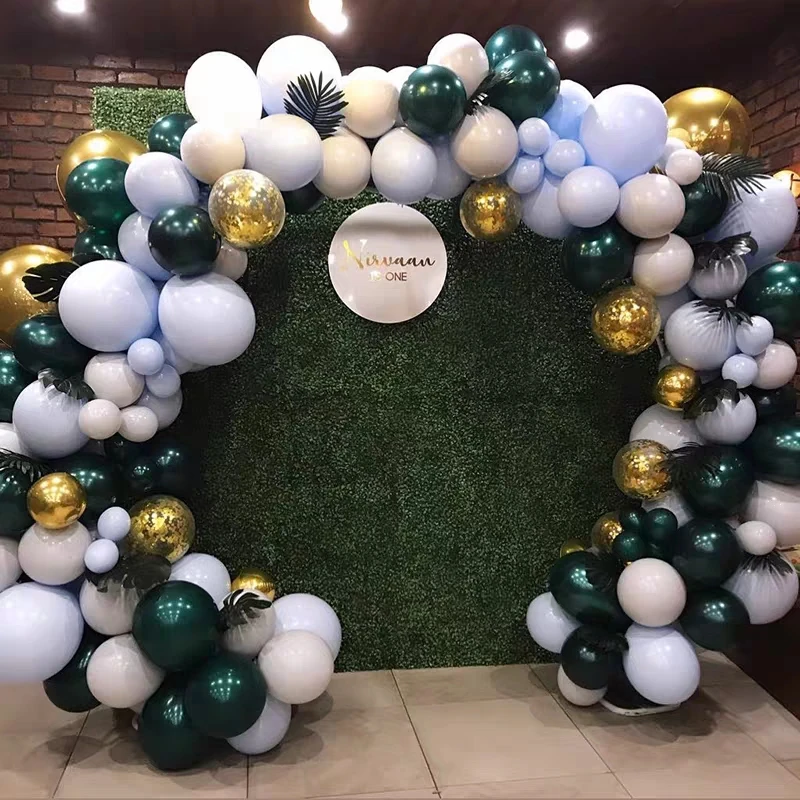 DIY темно-зеленый шар гирлянда арочный комплект золотого цвета серый темно-синие воздушные шары на день рождения Baby Shower, держащих букет невесты на свадьбе вечерние украшения