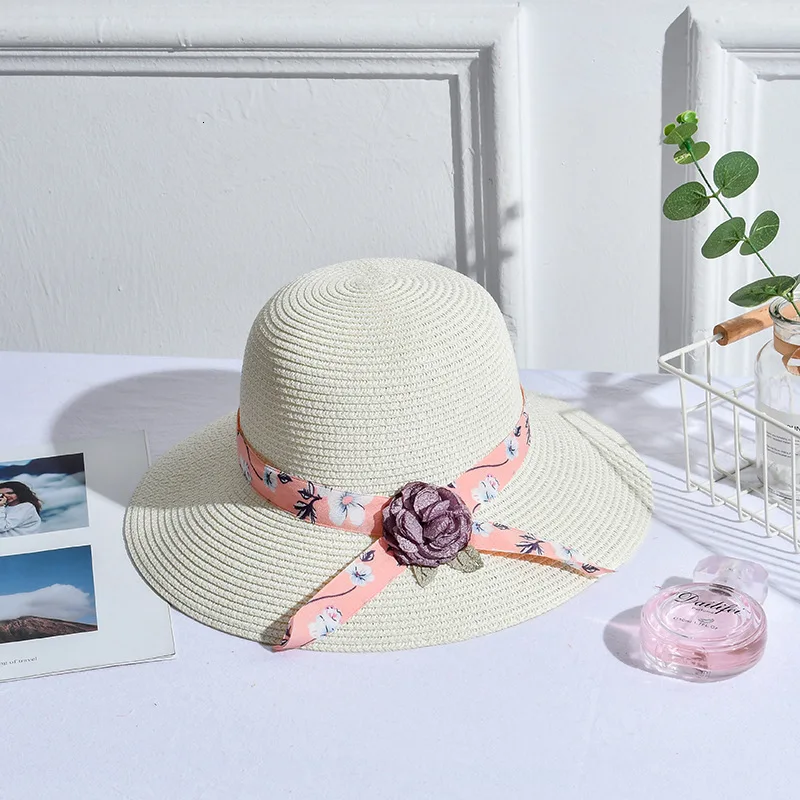 New Product Plain Colour Sunshade Woman Sun Hat Outdoors Tourism Hat Knitting Hats Summer Sandy Beach Hat Straw Hat