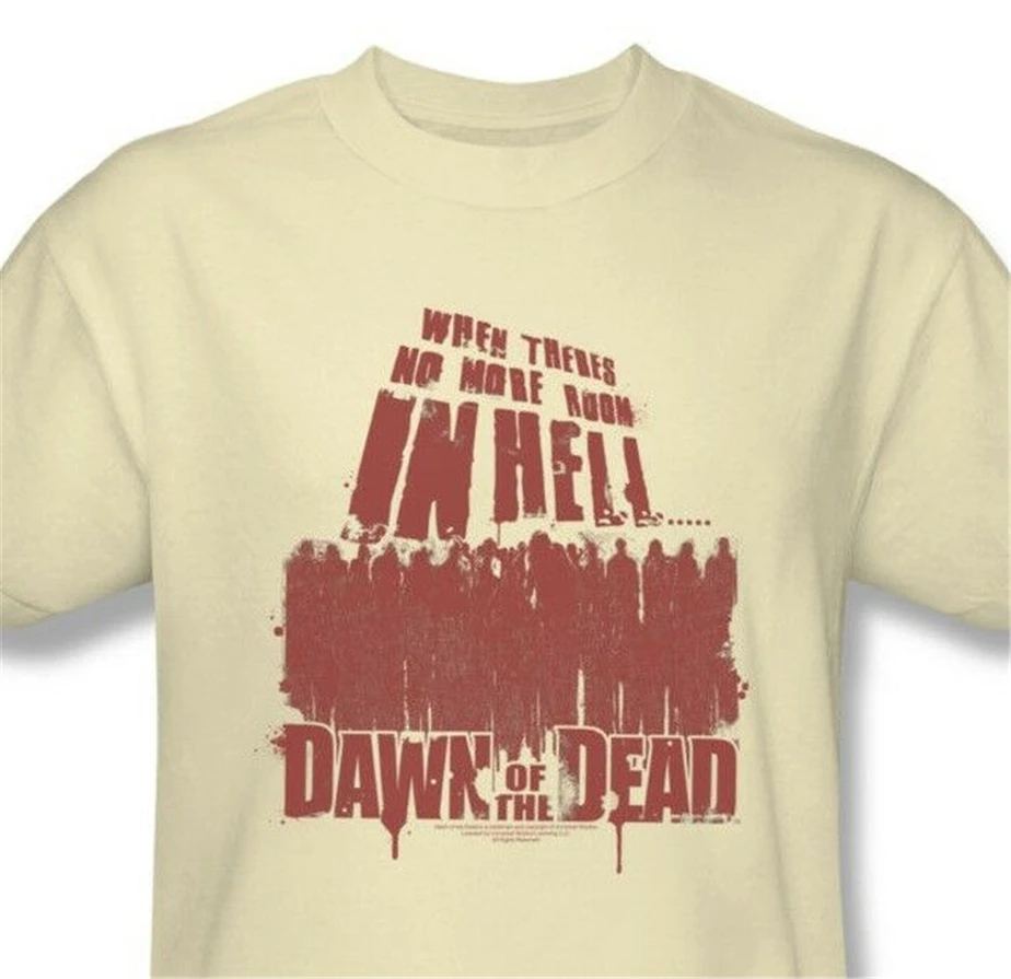 Dawn Of Dead T-Shirt Vintage 70'S Cotton Graphic Zombie Tee Horror Movie Uni479 2Xl 7Xl Shirt | Мужская одежда