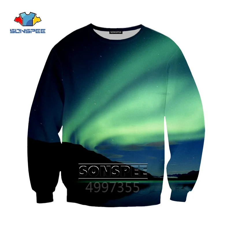 SONSPEE Northern Light Harajuku Детский свитер с 3D принтом детская одежда для мальчиков и девочек-подростков Топы, пуловер с длинными рукавами SW118a - Цвет: 14