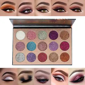 

Makeup Pallete 15 Color Glitters Injections Pressed Eyeshadow Pallete Diamond Make Up Eye Shadow Magnet Palette Women Make Up