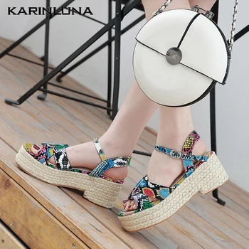 

KarinLuna 2020 Brand Design Women Sandals Wedges platform Mixed Colors Pumps Summer Casual Woman Sandals