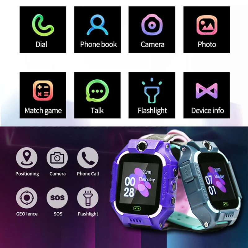 S12 Water Resistant Smart Watch for Children Tracker SOS Call Smart Watch for Children Anti Loss Monitor Baby Wrist Watch Q528