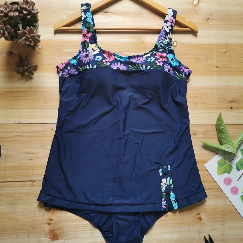 Плюс размер женский купальник в полоску с принтом купальный костюм большой