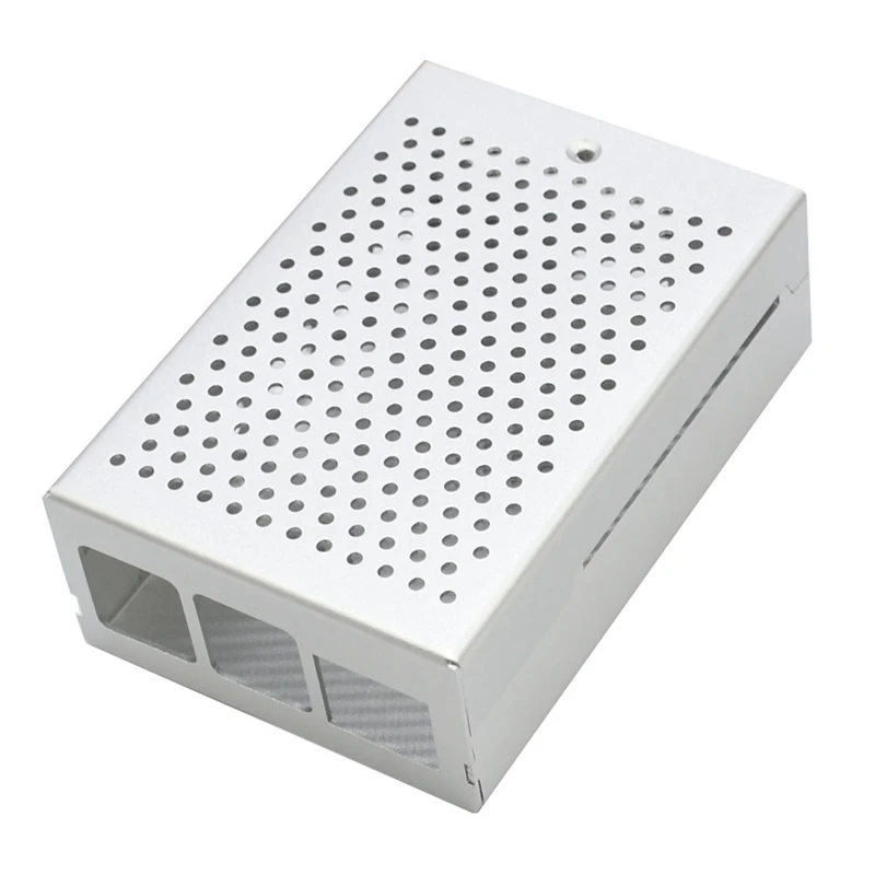 Sliver Raspberry Pi 4 Модель B алюминиевый чехол металлический чехол с охлаждающим вентилятором - Цвет: Sliver