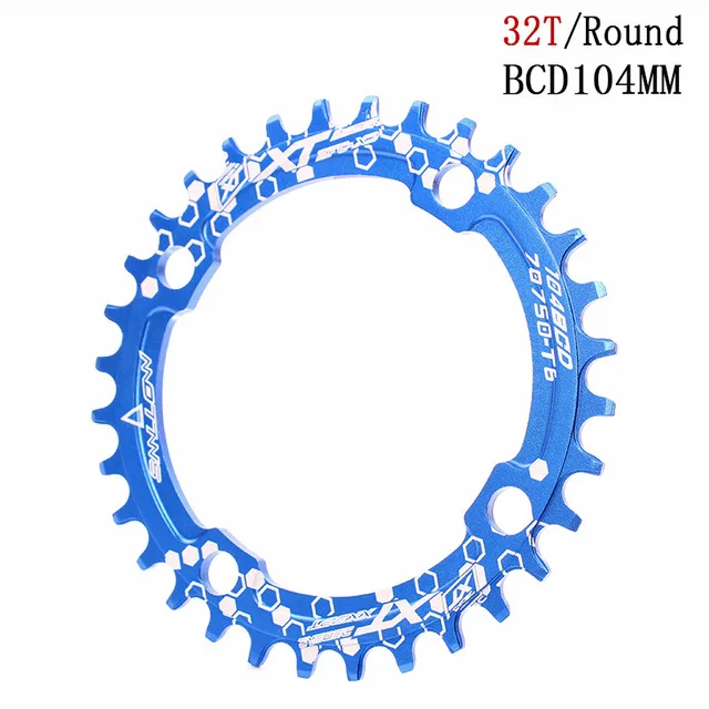 disc 32 blue SMLLOW MTB горный велосипед диск положительный и отрицательный зуб однодисковый овальный диск 32 T/34 T/36 T/38 T сменный диск - Цвет: disc 32 blue