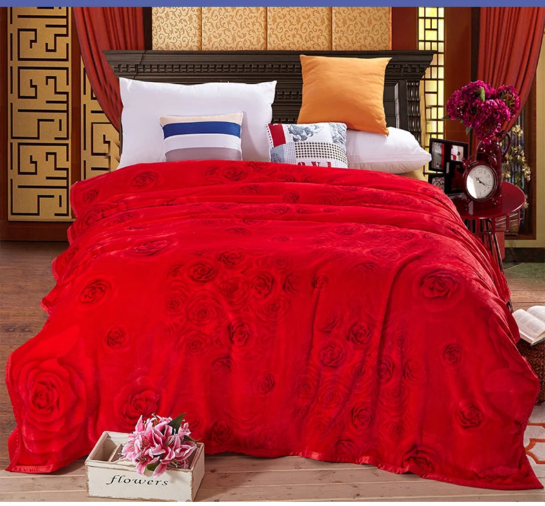 Winter Thick Coral Fleece Blanket Bedding Plaid Stripe Star Print Flannel Blankets Koc King Queen Size Bed Cover Cobertor M006