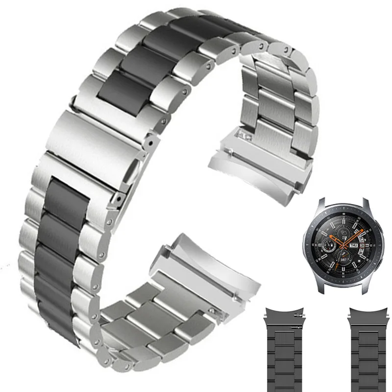 

Stainless Steel Watchband for Samsung Galaxy Watch 4 40mm 44mm for Watch 4 Classic 42mm 46mm Curved End Strap Wrist Bracelet