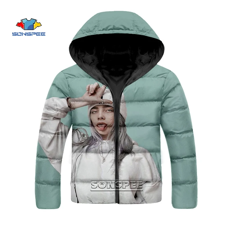 18 SONSPEE Billie Eilish зимняя куртка для женщин и мужчин 3D принт размера плюс кэжуал длинный рукав Уличная Толстовка Camiseta Mujer одежда C3 - Цвет: 18